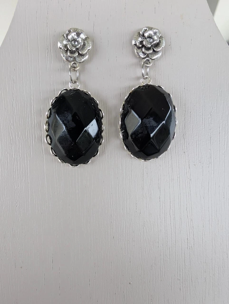 Conjunto collar y pendientes con colgante de ágata negra PA1001 – photo 3